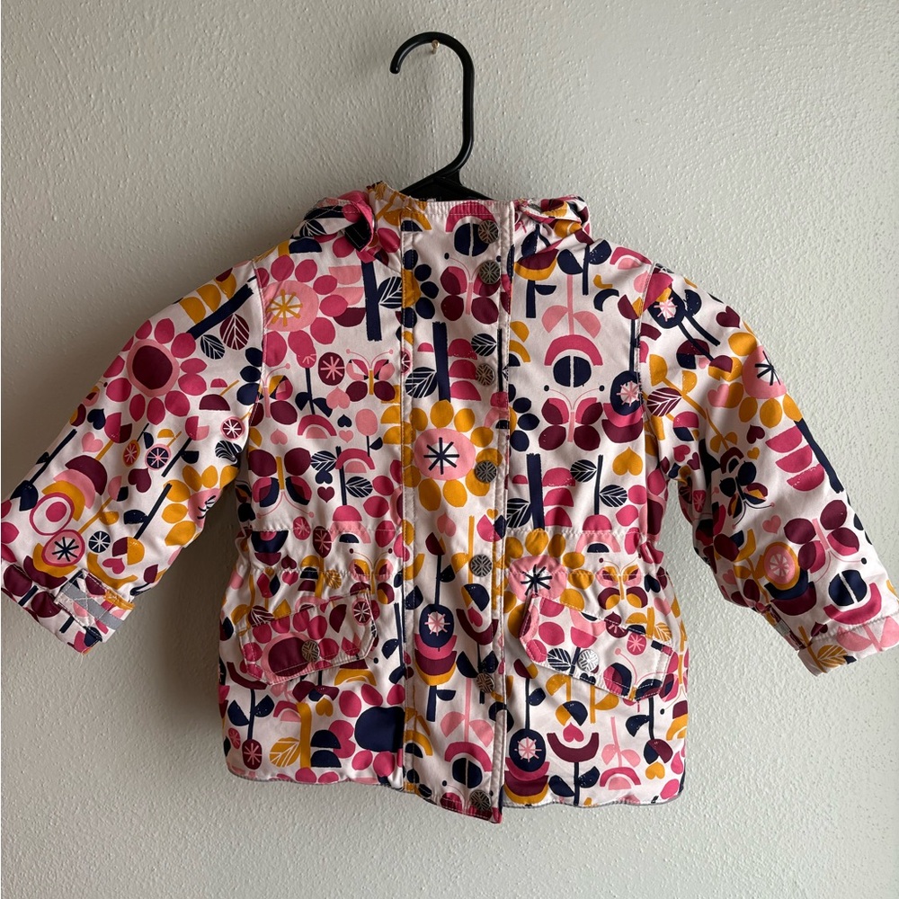 Hanna Andersson Pink and Yellow Floral Raincoat